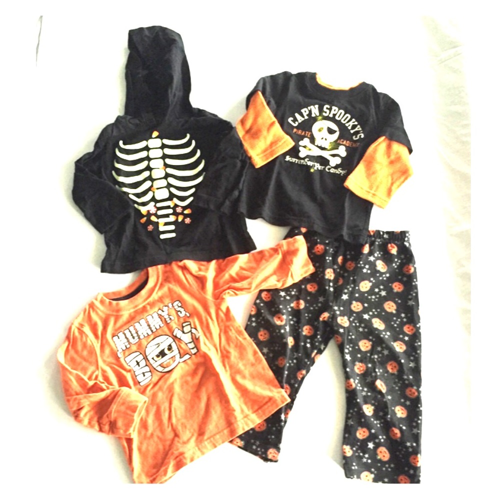 3 Halloween Shirts and 1 Halloween Pair of Pants - Size 18 - 24 months